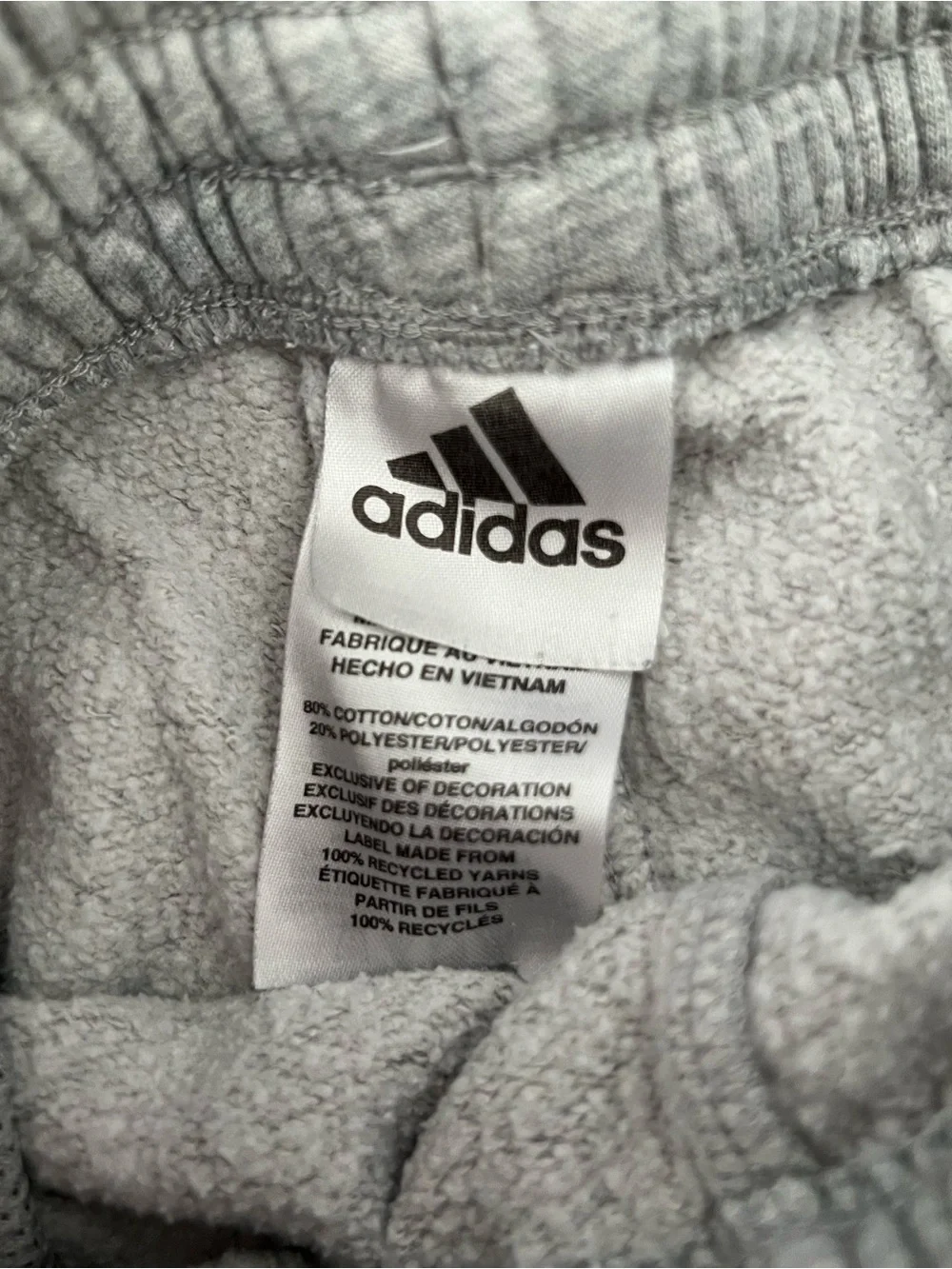 adidas Gray Kids Jogger Sweatpants with White 3-Stripes - Picture 2 of 3